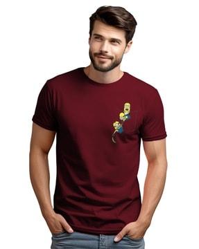 men graphic print regular fit crew-neck t-shirt