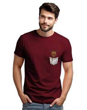 men graphic print regular fit crew-neck t-shirt