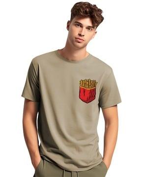 men graphic print regular fit crew-neck t-shirt