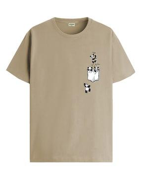 men graphic print regular fit crew-neck t-shirt