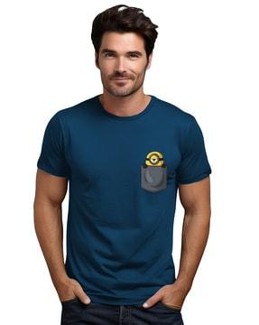 men graphic print regular fit crew-neck t-shirt