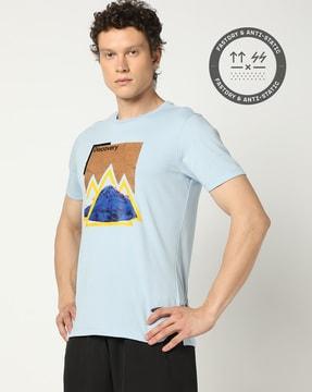 men graphic print regular fit crew-neck t-shirt