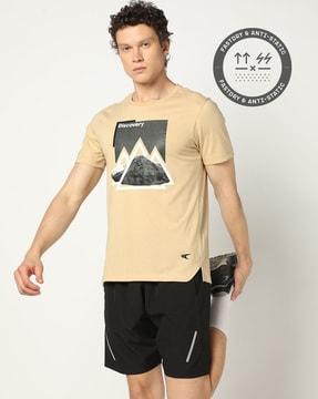 men graphic print regular fit crew-neck t-shirt