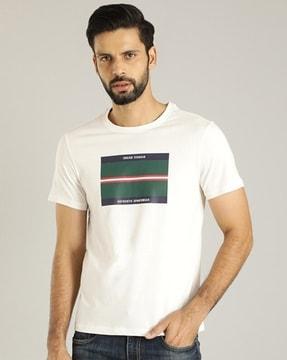 men graphic print regular fit crew-neck t-shirt