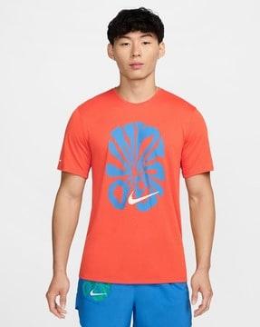 men graphic print regular fit crew-neck t-shirt