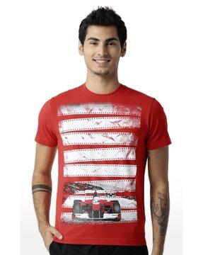 men graphic print regular fit crew-neck t-shirt