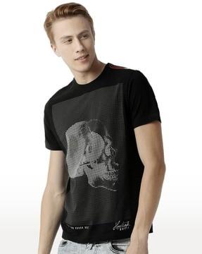 men graphic print regular fit crew-neck t-shirt