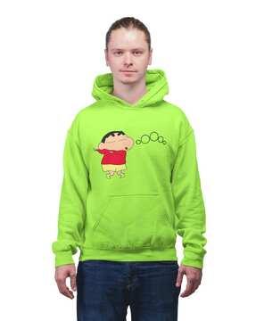 men graphic print regular fit hoodie
