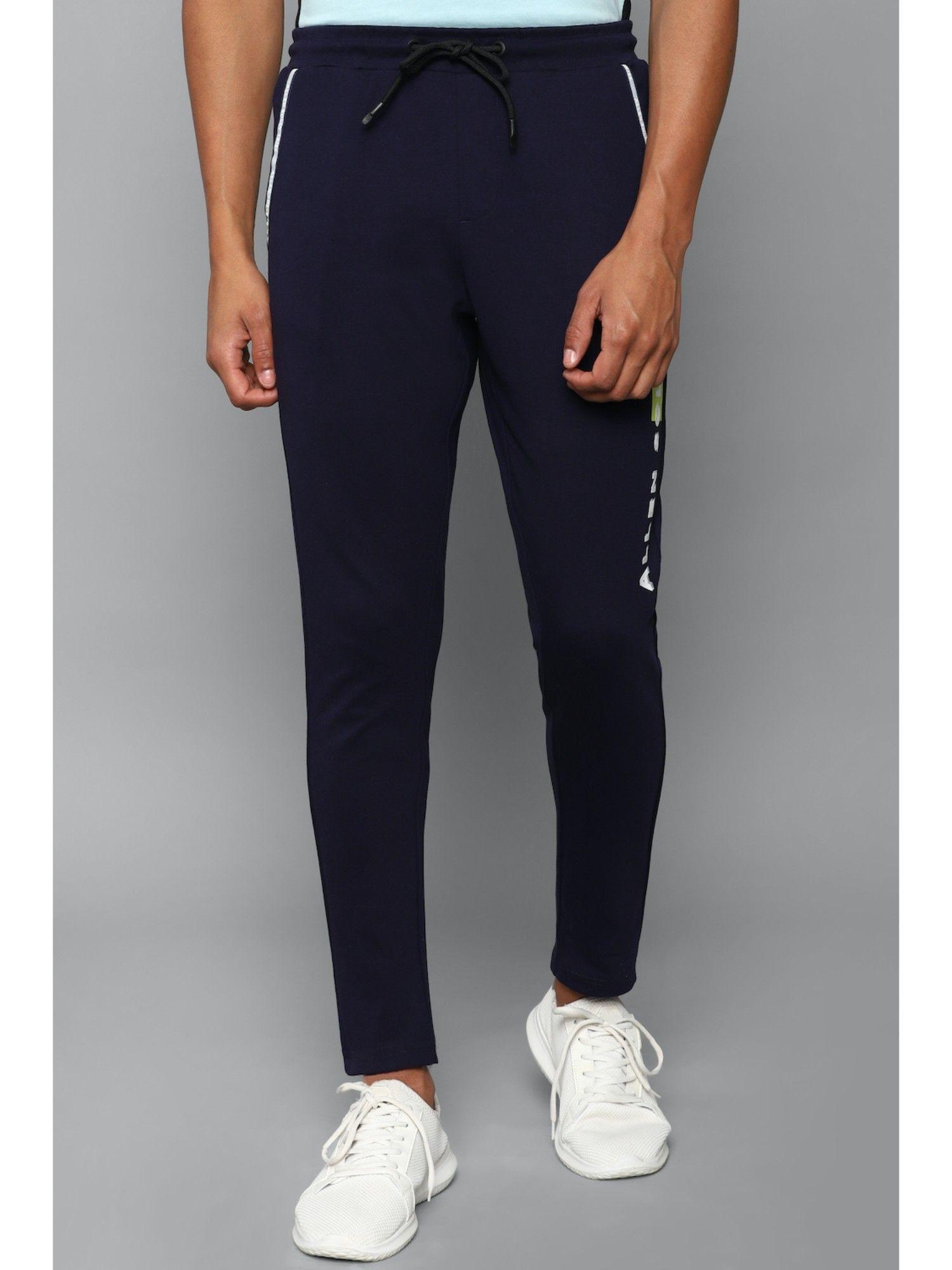 men graphic print regular fit navy jogger pants