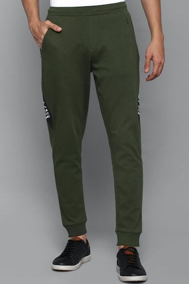 men graphic print regular fit olive jogger pants