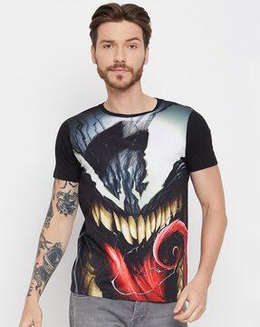 men graphic print regular fit round-neck t-shirt