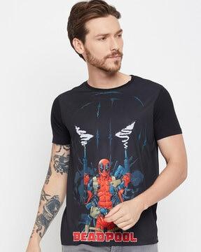 men graphic print regular fit round-neck t-shirt