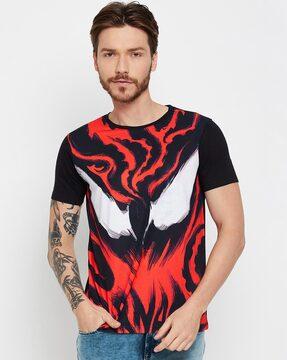 men graphic print regular fit round-neck t-shirt