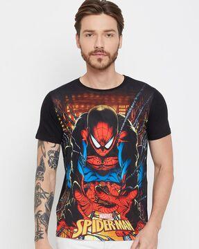 men graphic print regular fit round-neck t-shirt