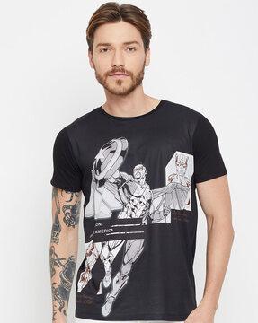 men graphic print regular fit round-neck t-shirt