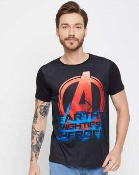 men graphic print regular fit round-neck t-shirt