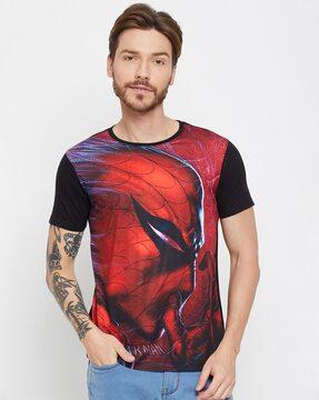 men graphic print regular fit round-neck t-shirt