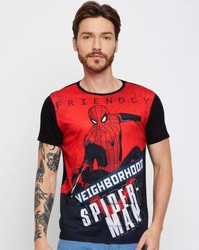 men graphic print regular fit round-neck t-shirt