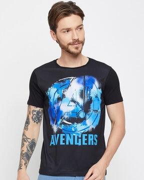 men graphic print regular fit round-neck t-shirt