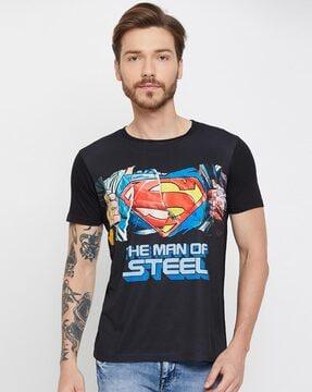 men graphic print regular fit round-neck t-shirt