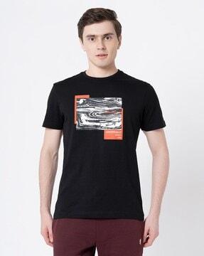 men graphic print regular fit round-neck t-shirt