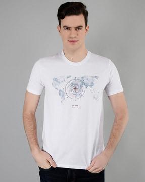 men graphic print regular fit round-neck t-shirt