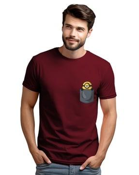 men graphic print regular fit round-neck t-shirt