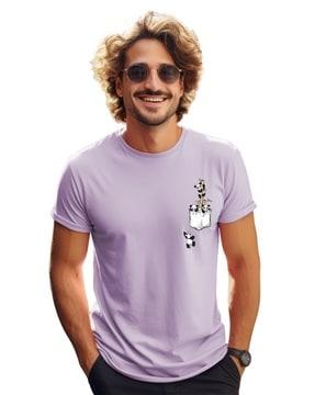 men graphic print regular fit round-neck t-shirt