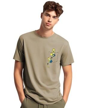 men graphic print regular fit round-neck t-shirt