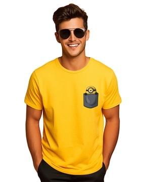 men graphic print regular fit round-neck t-shirt