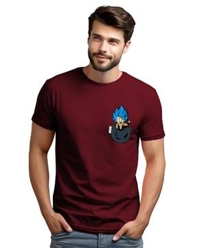 men graphic print regular fit round-neck t-shirt