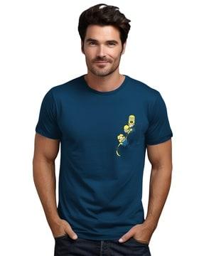 men graphic print regular fit round-neck t-shirt