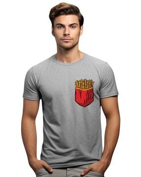 men graphic print regular fit round-neck t-shirt