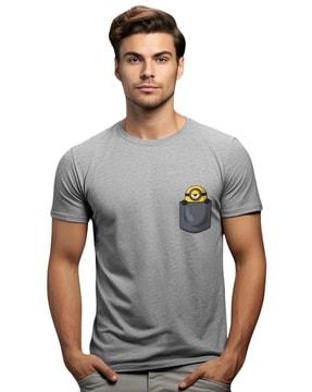 men graphic print regular fit round-neck t-shirt