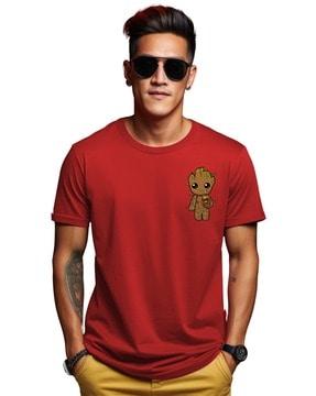 men graphic print regular fit round-neck t-shirt