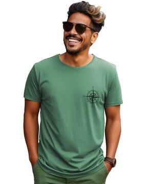 men graphic print regular fit round-neck t-shirt