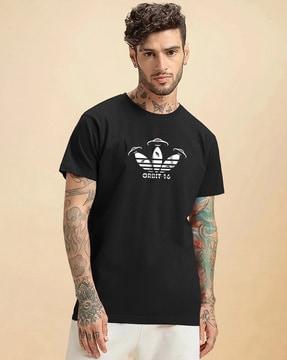 men graphic print regular fit round-neck t-shirt