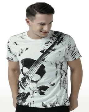 men graphic print regular fit round-neck t-shirt