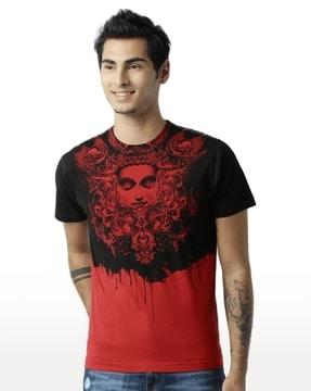 men graphic print regular fit round-neck t-shirt