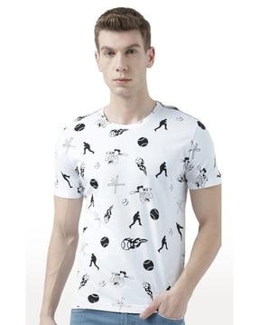 men graphic print regular fit round-neck t-shirt