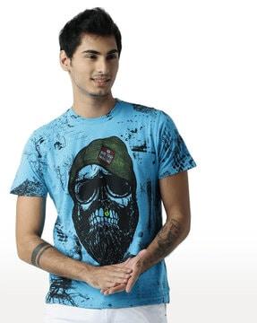 men graphic print regular fit round-neck t-shirt