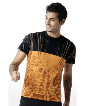 men graphic print regular fit round-neck t-shirt