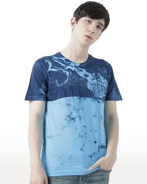 men graphic print regular fit round-neck t-shirt