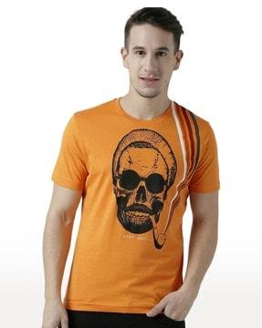 men graphic print regular fit round-neck t-shirt