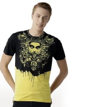 men graphic print regular fit round-neck t-shirt