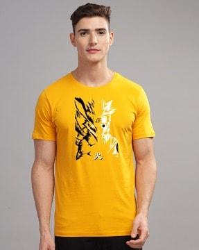 men graphic print regular fit round-neck t-shirt