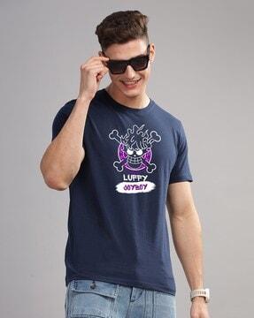 men graphic print regular fit round-neck t-shirt