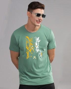 men graphic print regular fit round-neck t-shirt