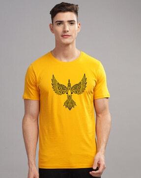 men graphic print regular fit round-neck t-shirt