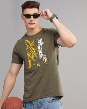 men graphic print regular fit round-neck t-shirt